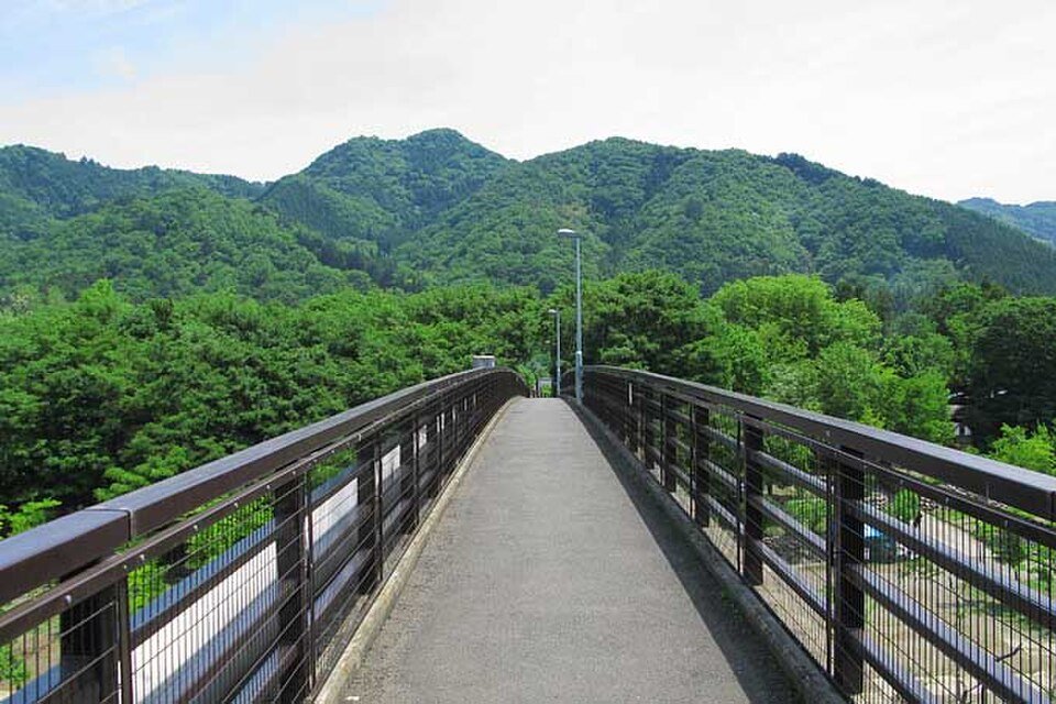 部屋から見える荒川の景色